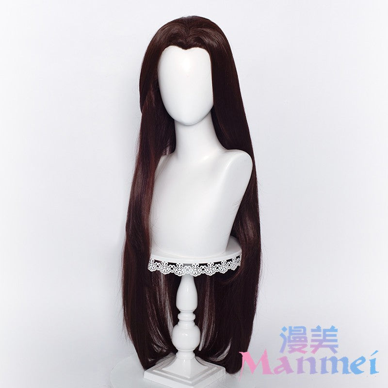Manmei Unisex Traditional Style Middle Part Cosplay Wig with Widow's Peak – Multiple Colors