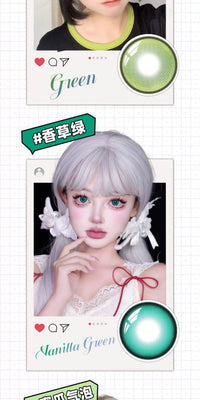 DGUGULENS Melon Bubble Green 1-Day Anime Cosplay Contact Lenses