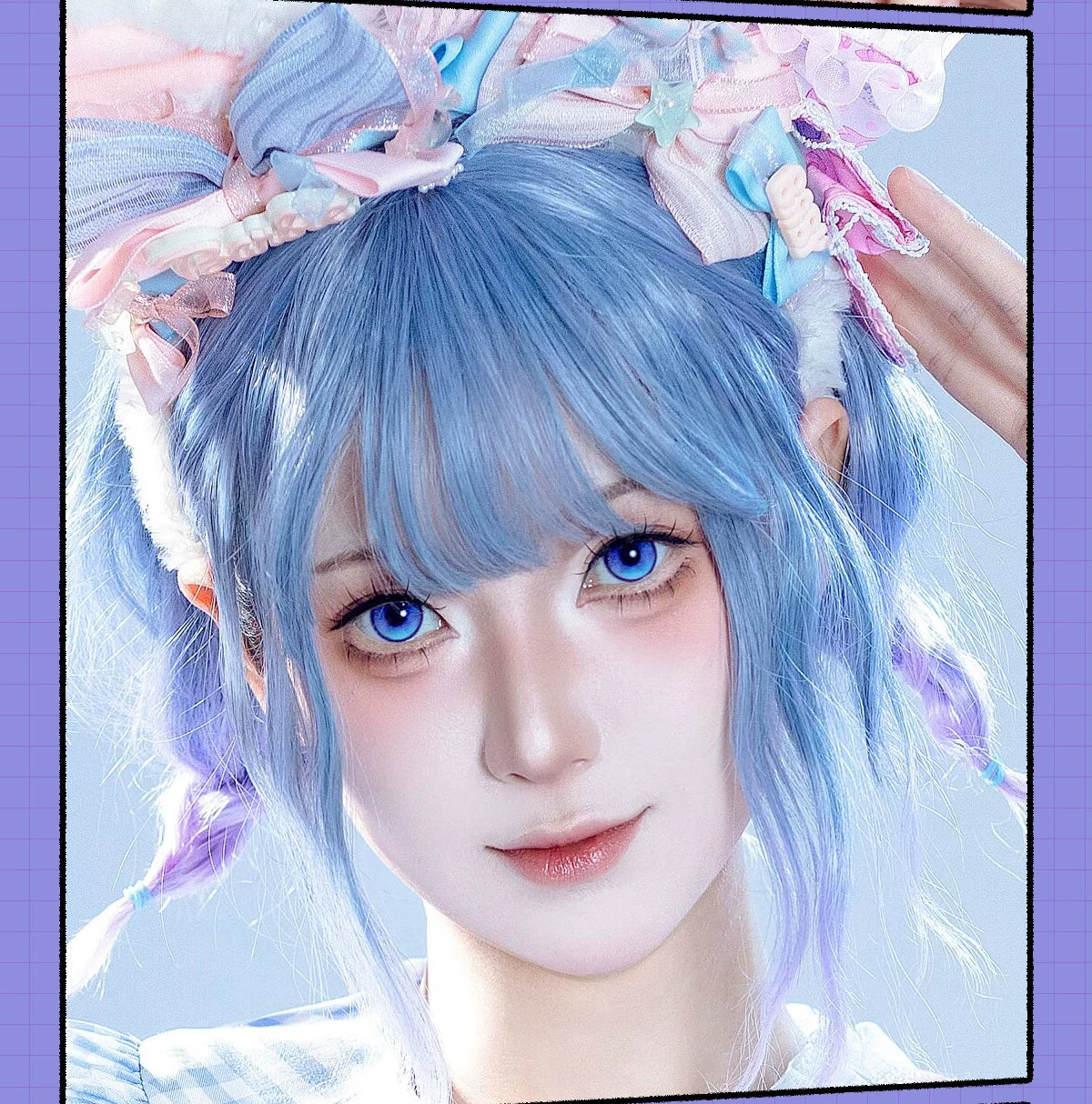 LENSPOP Kaoruko & Caleb 6-Month Blue Purple Cosplay Contact Lenses – Fixed Axis High Highlight