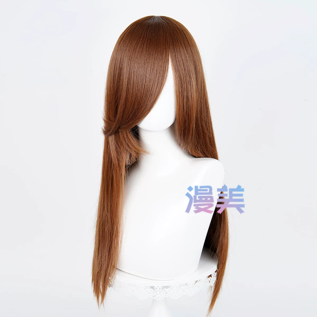 Manmei 60cm Long Straight Universal Cosplay Wig with Long Bangs