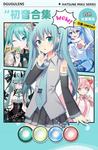 DGUGULENS Hatsune Miku 1-Day Blue Green Cosplay Contact Lenses Collection