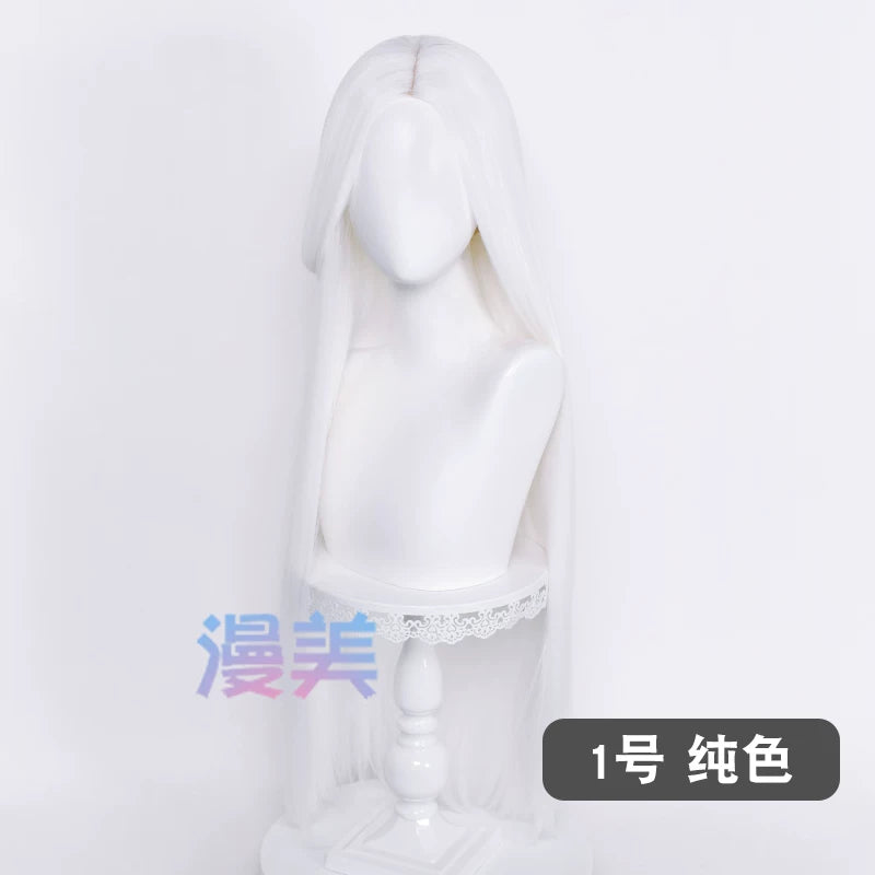 Manmei 100cm Middle Part Long Straight Universal Cosplay Wig with Silicone Scalp Top