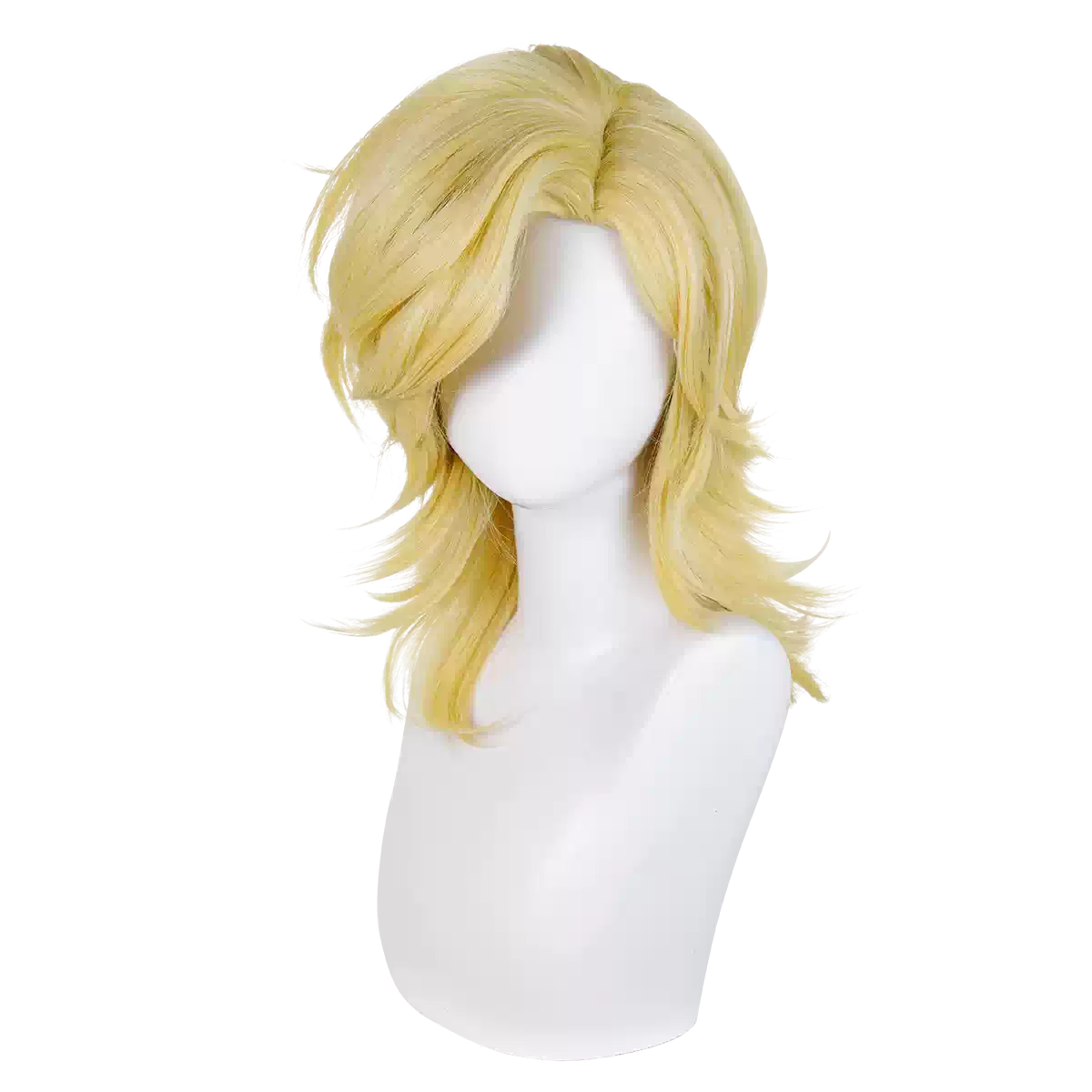 Manmei 45cm Wolf Tail Outward Flipped Universal Cosplay Wig with Flexible Parting