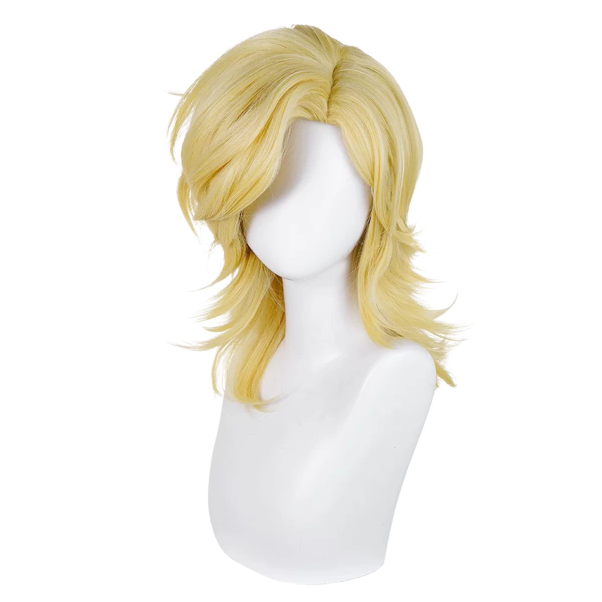Manmei 45cm Wolf Tail Outward Flipped Universal Cosplay Wig with Flexible Parting