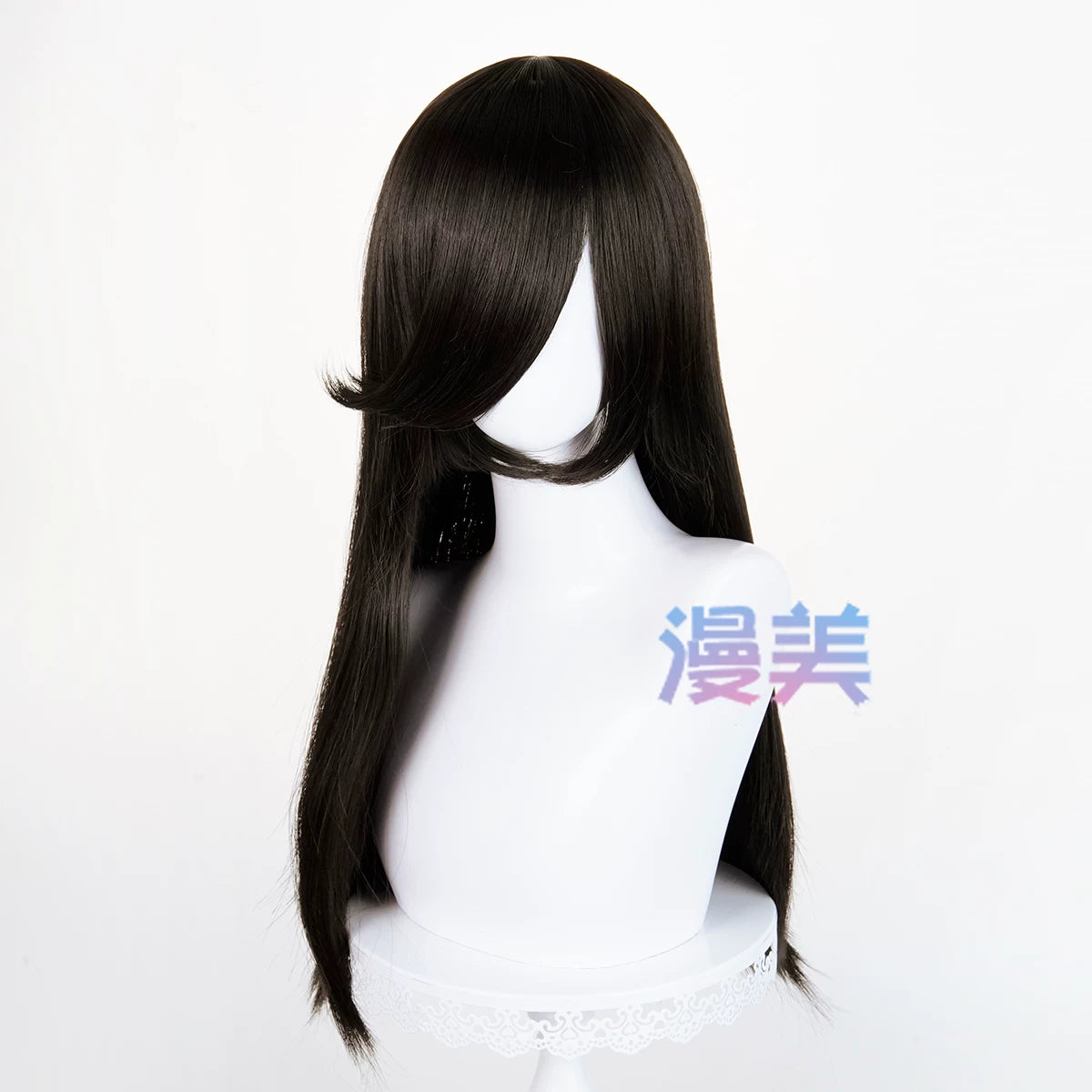Manmei 60cm Long Straight Universal Cosplay Wig with Long Bangs