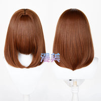 Manmei 40cm Thickened Middle Part Shoulder Length Universal Cosplay Wig with Scalp Top
