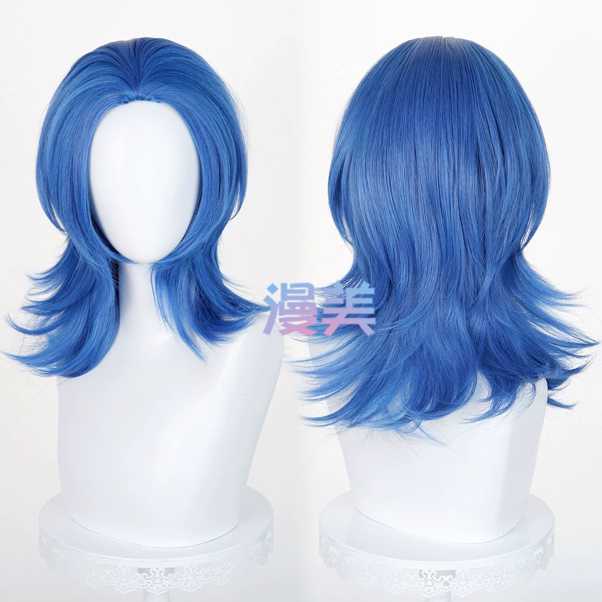 Manmei 45cm Wolf Tail Outward Flipped Universal Cosplay Wig with Flexible Parting