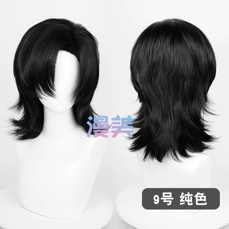 Manmei 30/40cm Side Part Teased Outward Flipped Universal Cosplay Wig