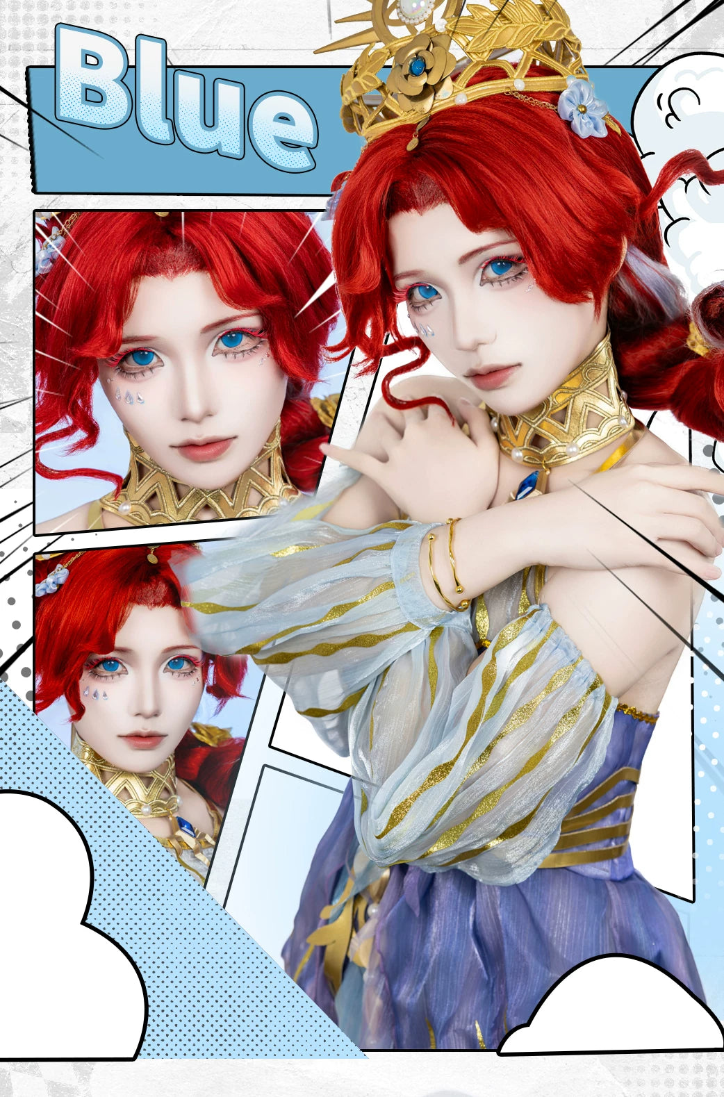 LENSPOP Full Coverage 1-Year White Blue Purple Cosplay Contact Lenses – Hinata, Shinobu & Geisha