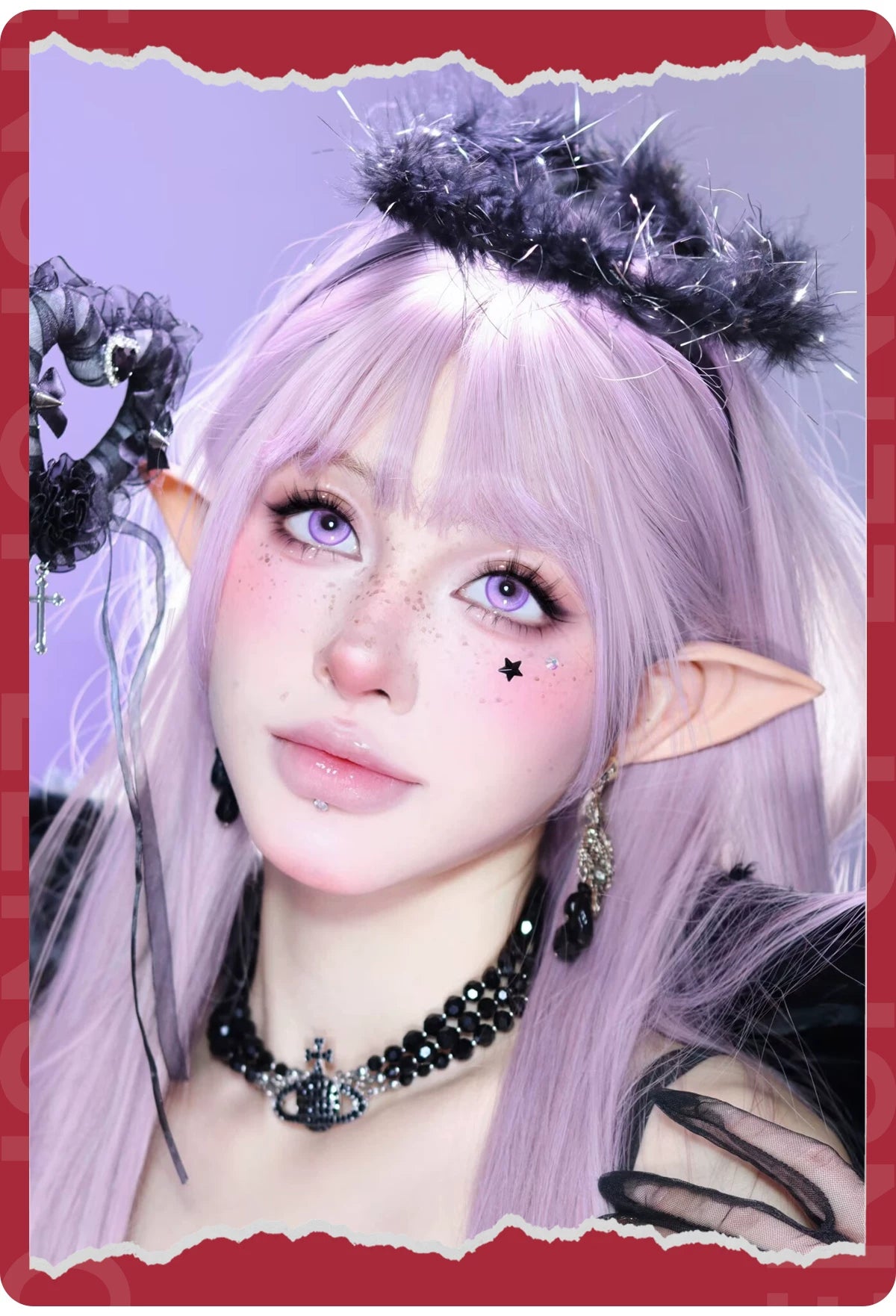 LENSPOP First Snow Melody 6-Month Purple Pink Cosplay Contact Lenses – Clearance Sale