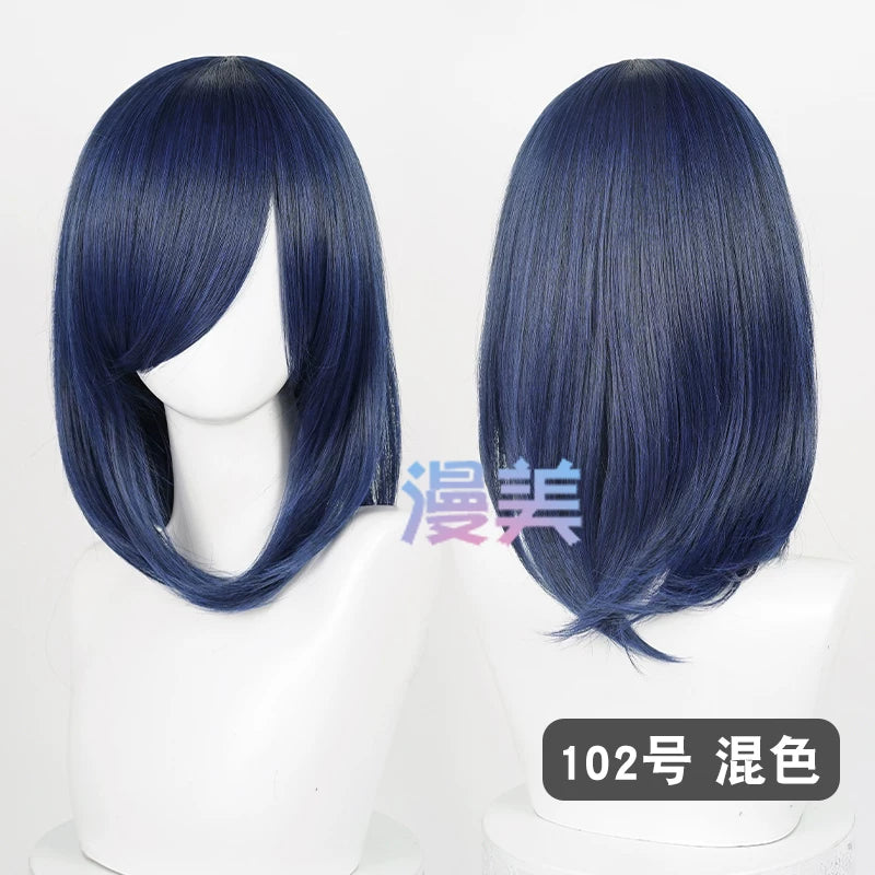 Manmei 40cm Medium Length Universal Cosplay Wig with Inward Curved Ends