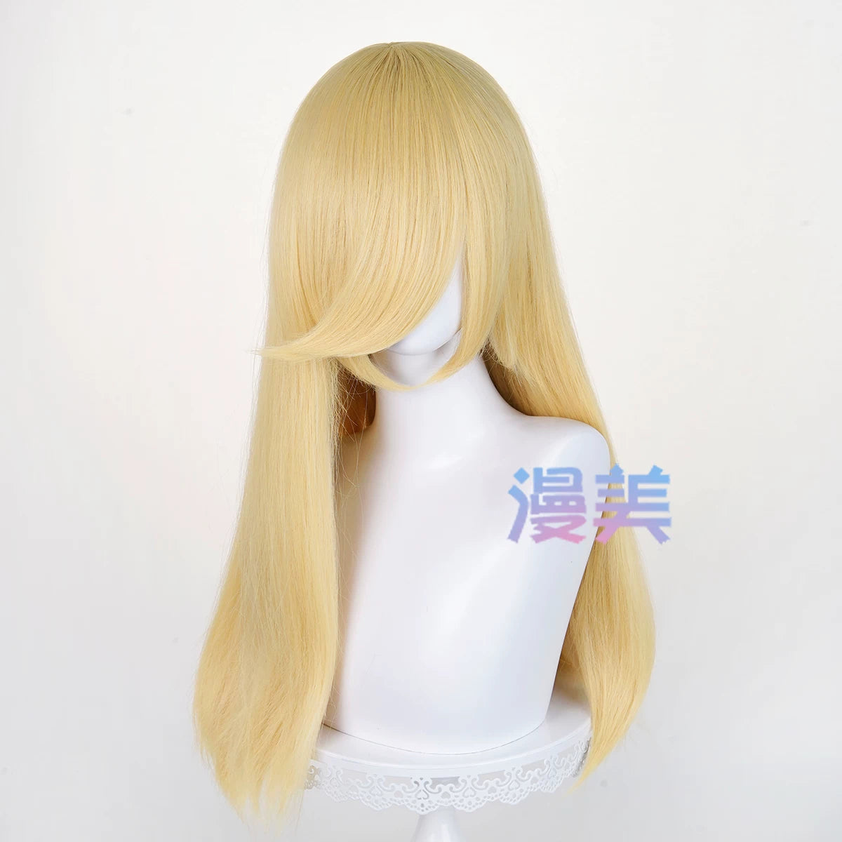Manmei 60cm Long Straight Universal Cosplay Wig with Long Bangs