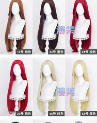 Manmei 100cm Middle Part Long Straight Universal Cosplay Wig with Silicone Scalp Top