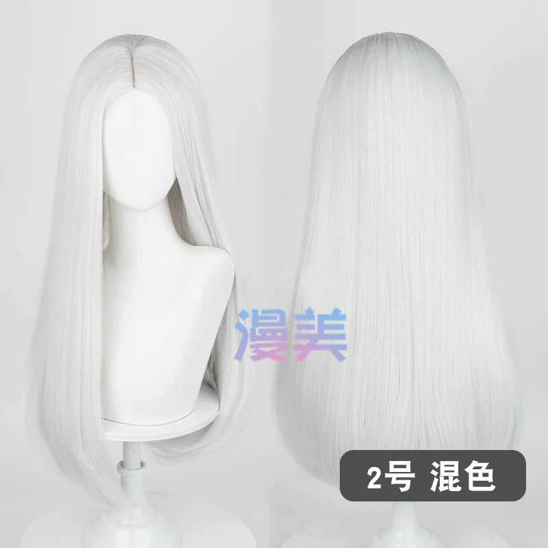 Manmei 60cm Middle Part Long Straight Cosplay Wig with Inward Curved Ends & Scalp Top Multiple Colors