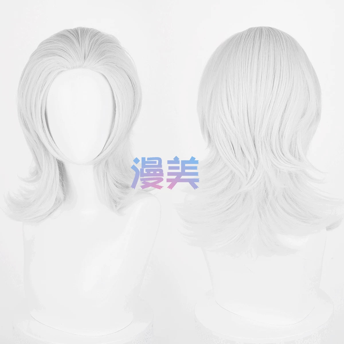 Manmei 45cm Wolf Tail Outward Flipped Universal Cosplay Wig with Flexible Parting