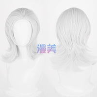 Manmei 45cm Wolf Tail Outward Flipped Universal Cosplay Wig with Flexible Parting