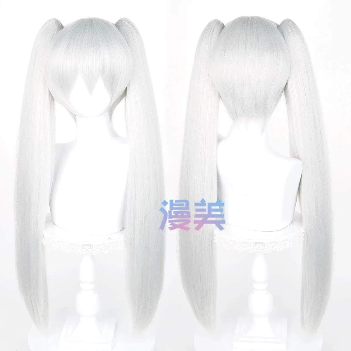 Manmei 80cm Thick Crimped Clip On Twin Ponytail Cosplay Hairpieces