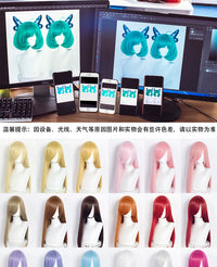 Manmei 60cm Long Straight Universal Cosplay Wig with Long Bangs