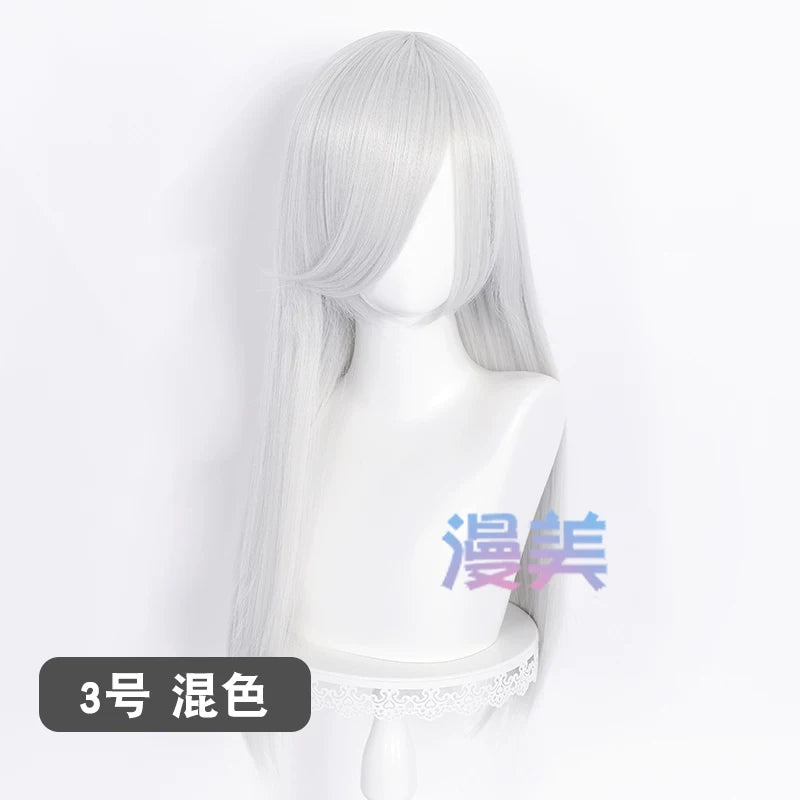 Manmei 60cm Long Straight Universal Cosplay Wig with Long Bangs