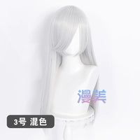 Manmei 60cm Long Straight Universal Cosplay Wig with Long Bangs