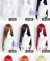 Manmei 60cm Long Straight Universal Cosplay Wig with Long Bangs