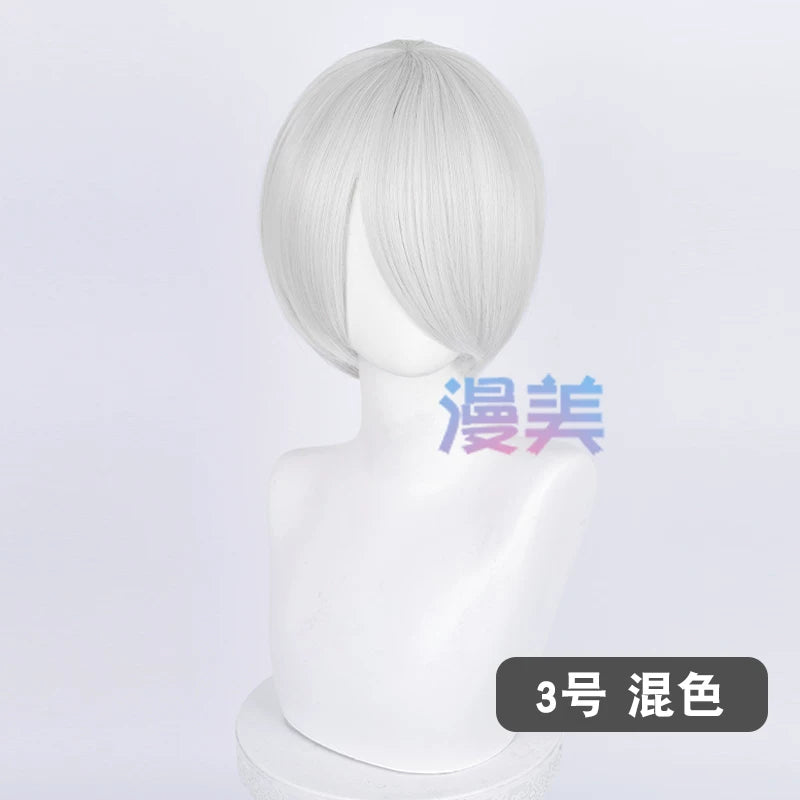 Manmei 30cm Face Framing Short Universal Cosplay Wig with Scalp Top
