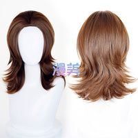 Manmei 45cm Wolf Tail Outward Flipped Universal Cosplay Wig with Flexible Parting