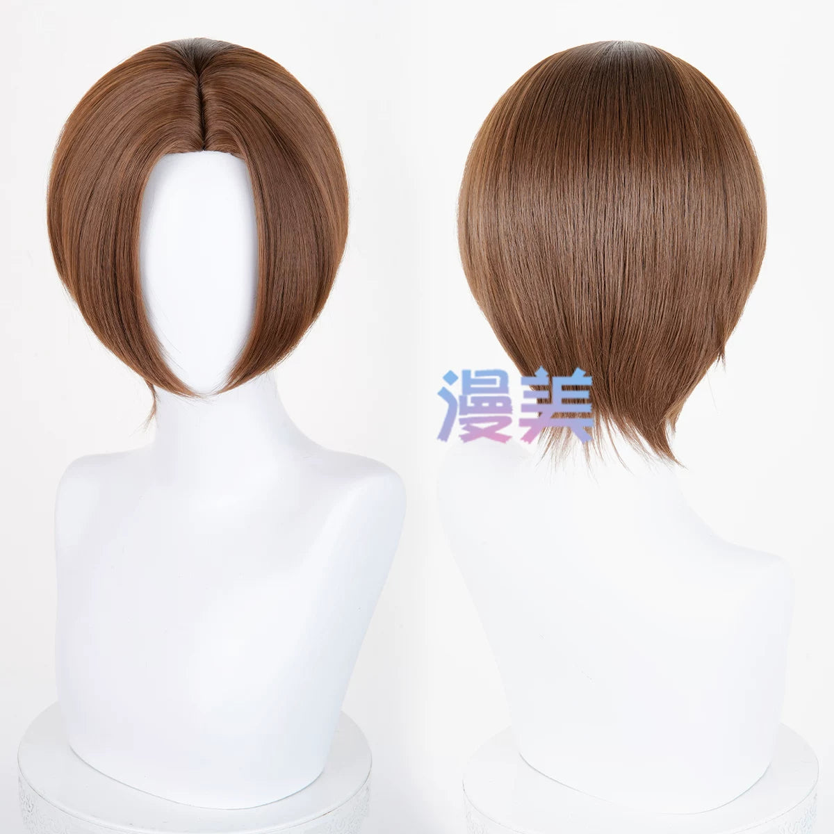 Manmei 30cm Thickened Middle Part Short Cosplay Wig with Scalp Top