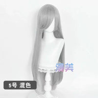 Manmei 80cm Long Straight Universal Cosplay Wig with Long Bangs