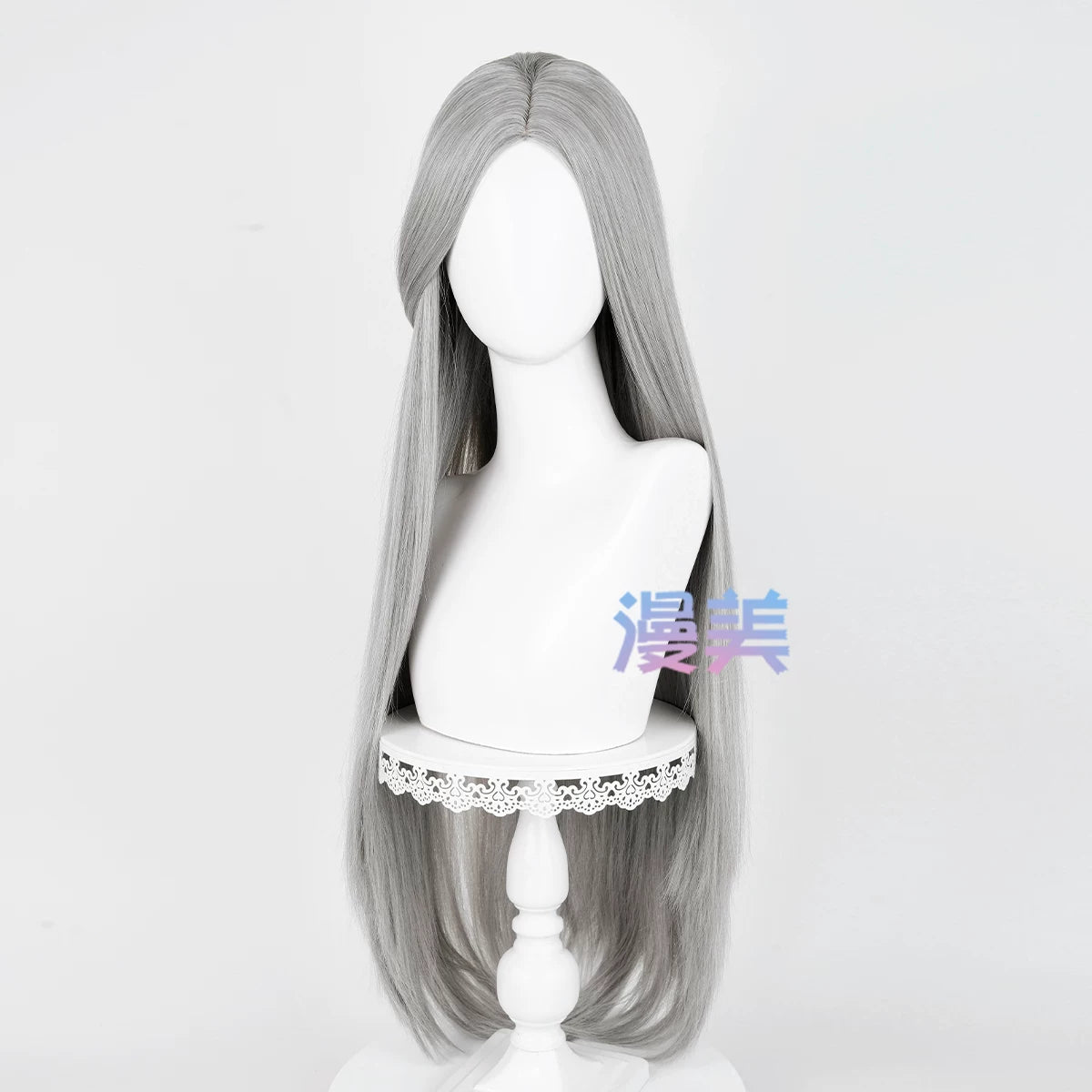 Manmei 100cm Middle Part Long Straight Universal Cosplay Wig with Silicone Scalp Top
