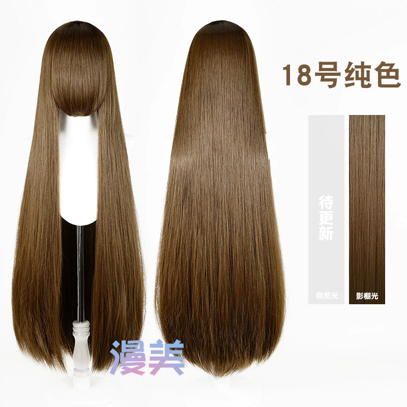 Manmei 600g Upgraded Thickened 100cm Long Straight Universal Cosplay Wig – 168 Colors