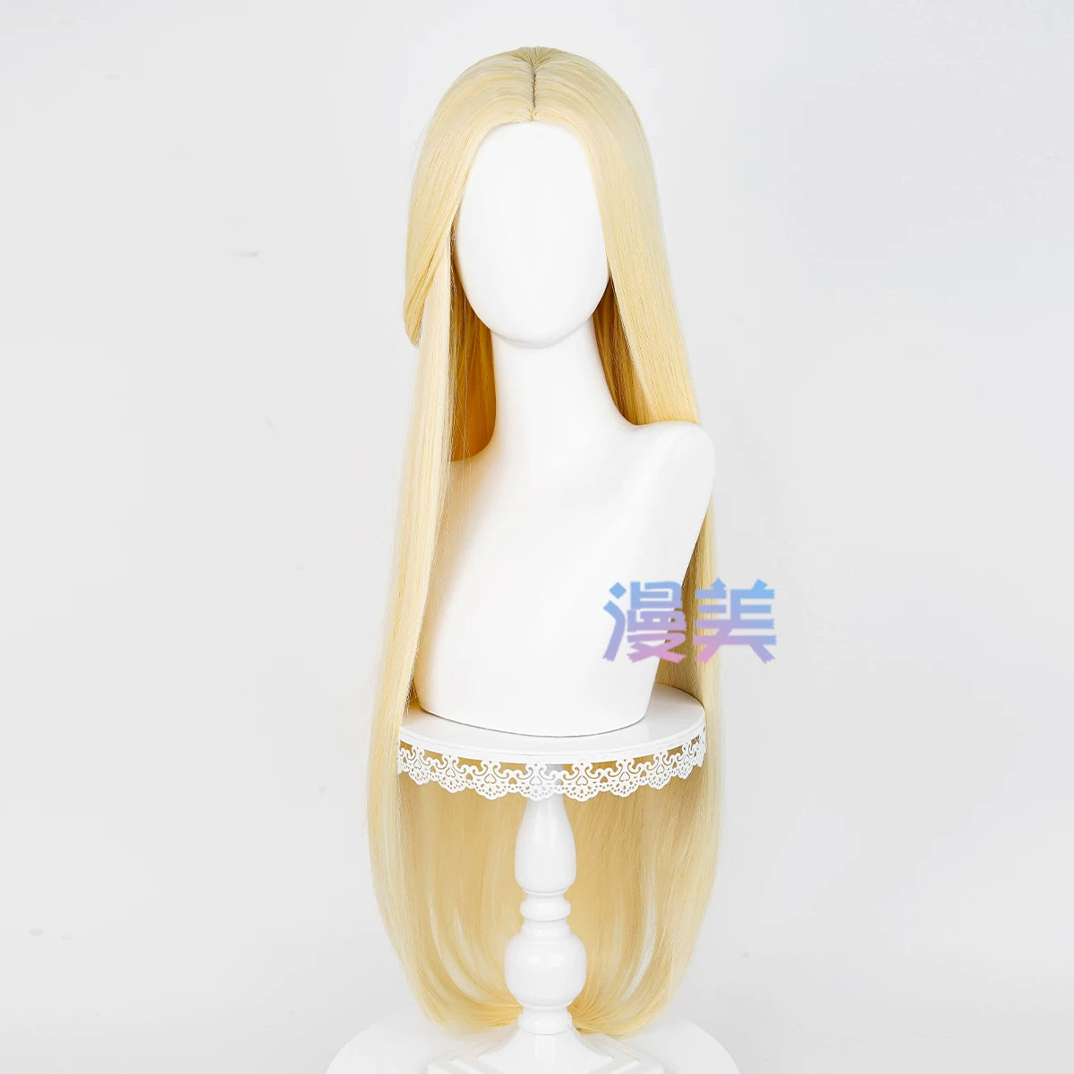 Manmei 100cm Middle Part Long Straight Universal Cosplay Wig with Silicone Scalp Top