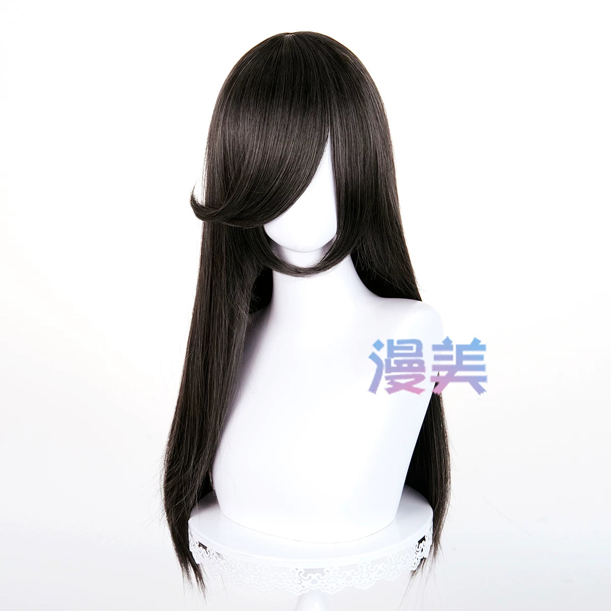 Manmei 60cm Long Straight Universal Cosplay Wig with Long Bangs