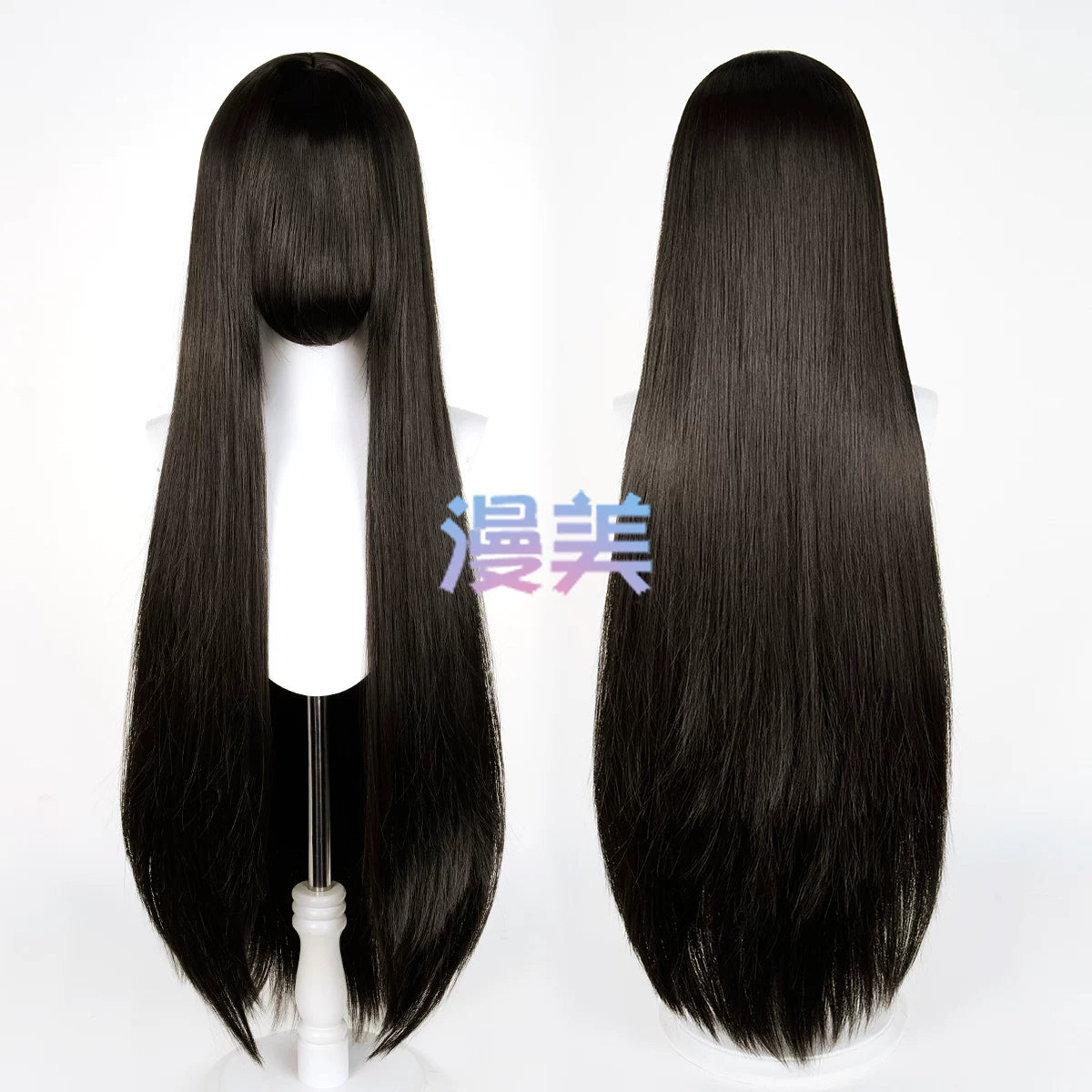 Manmei 100cm Middle Part Long Straight Universal Cosplay Wig with Large Scalp Top