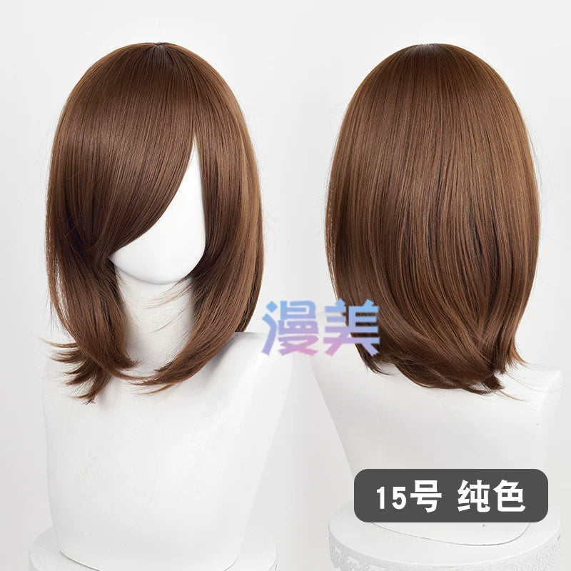 Manmei 40cm Medium Length Universal Cosplay Wig with Inward Curved Ends