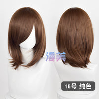 Manmei 40cm Medium Length Universal Cosplay Wig with Inward Curved Ends