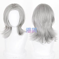 Manmei 45cm Wolf Tail Outward Flipped Universal Cosplay Wig with Flexible Parting