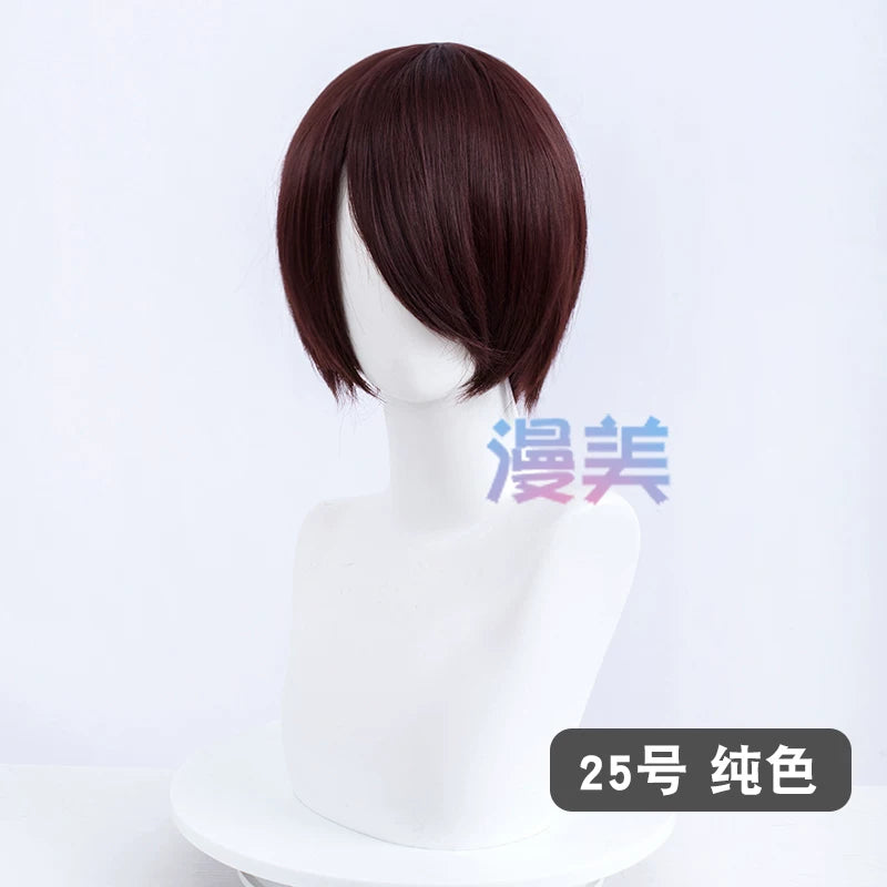 Manmei 30cm Face Framing Short Universal Cosplay Wig with Scalp Top