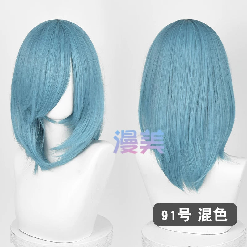 Manmei 40cm Medium Length Universal Cosplay Wig with Inward Curved Ends