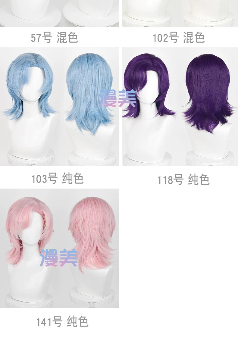 Manmei 30/40cm Side Part Teased Outward Flipped Universal Cosplay Wig