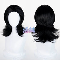 Manmei 45cm Wolf Tail Outward Flipped Universal Cosplay Wig with Flexible Parting