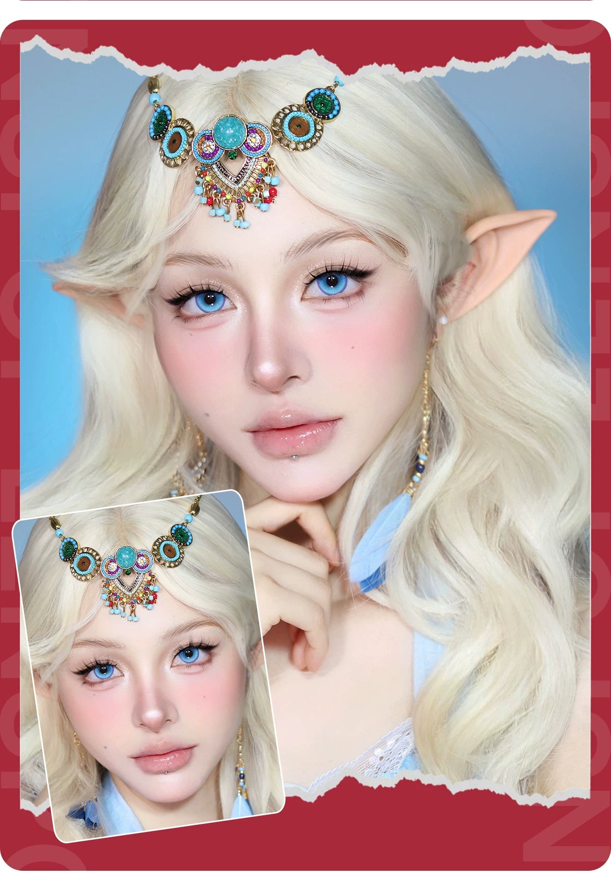 LENSPOP Yuan Ji 6-Month Cosplay Contact Lenses – Heart-Core Pearl Sandwich Series