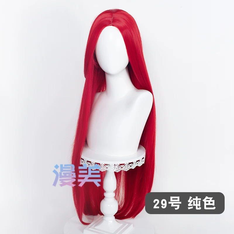 Manmei 100cm Middle Part Long Straight Universal Cosplay Wig with Silicone Scalp Top