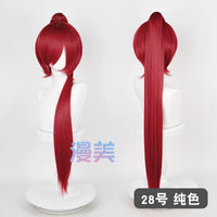 漫美万用虎口夹90cm单马尾古风cos20色可选毛娘造型练手角色假发