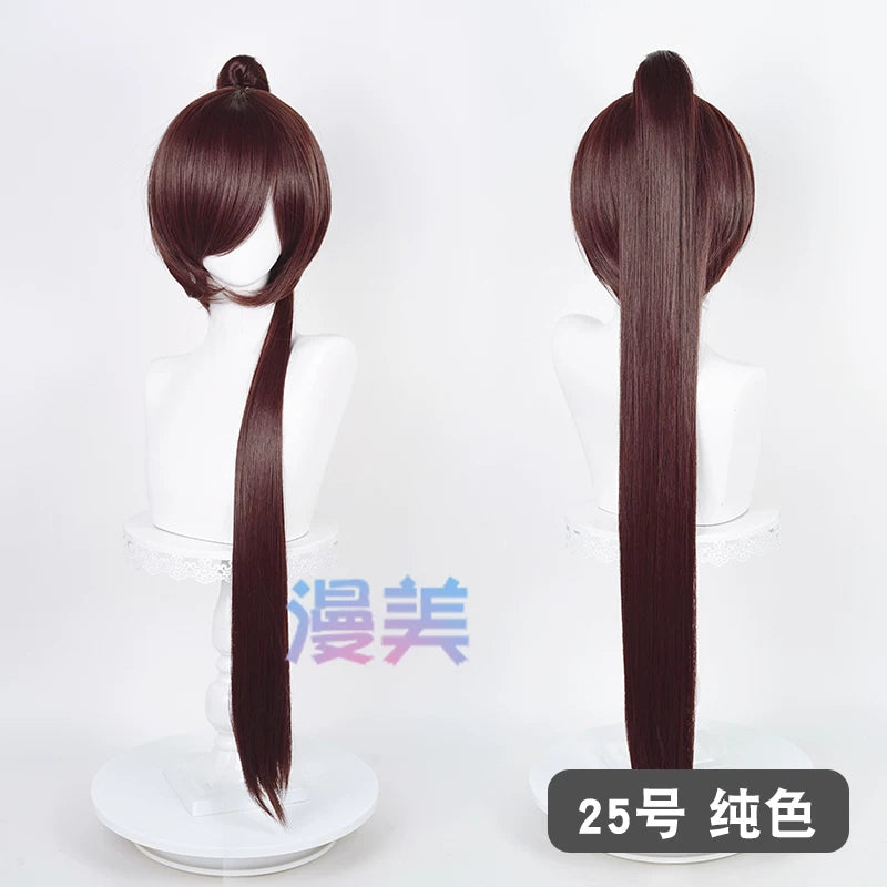 漫美万用虎口夹90cm单马尾古风cos20色可选毛娘造型练手角色假发