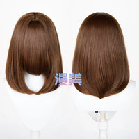 Manmei 40cm Thickened Middle Part Shoulder Length Universal Cosplay Wig with Scalp Top
