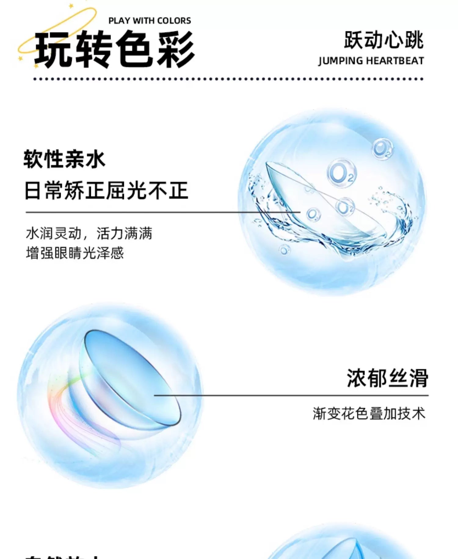 DGUGULENS Heartbeat Motion 1-Day Small Diameter Cosplay Contact Lenses – Orange & Blue