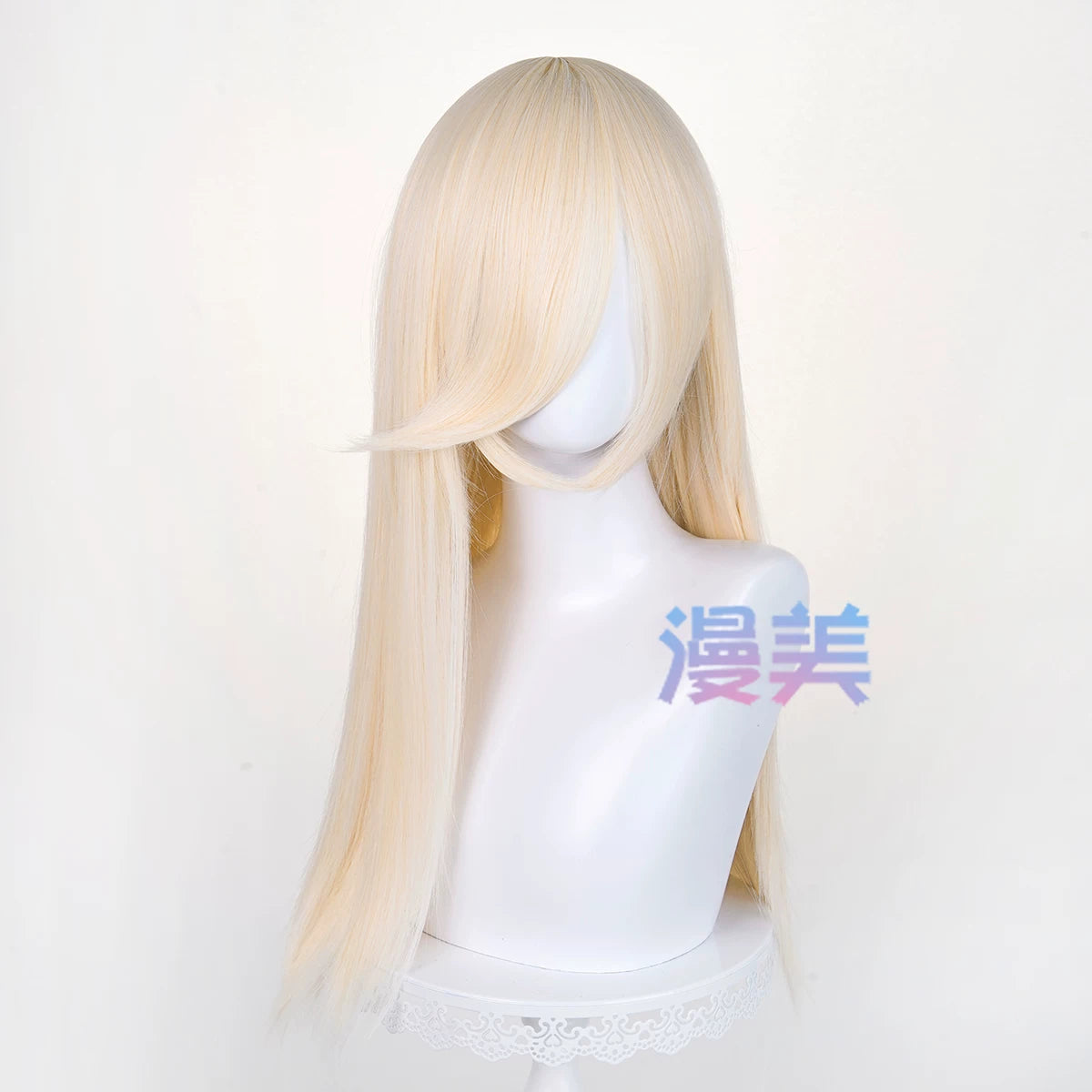 Manmei 60cm Long Straight Universal Cosplay Wig with Long Bangs