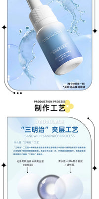 DGUGULENS Bo Zai Gao 1-Day Gold Blue Anime Cosplay Contact Lenses