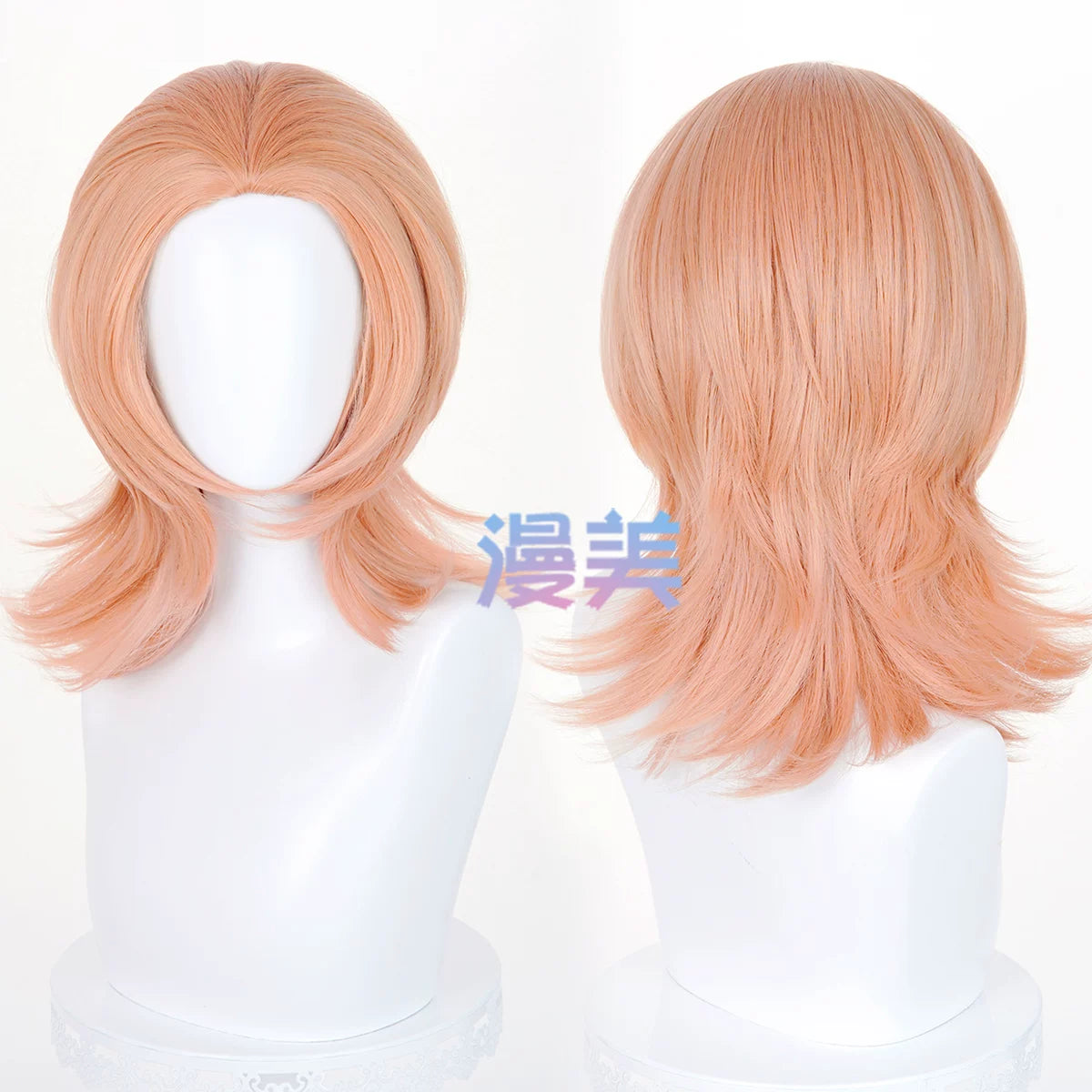 Manmei 45cm Wolf Tail Outward Flipped Universal Cosplay Wig with Flexible Parting